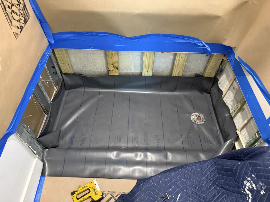 Shower pan waterproofing — Ibis Repair Group, South Florida